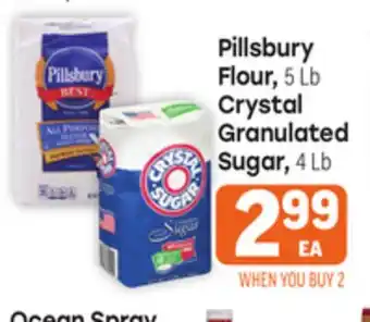 Tony’s Fresh Market Pillsbury Flour, 5 Lb Crystal Granulated Sugar, 4 Lb offer