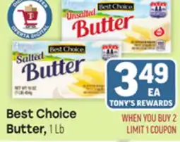 Tony’s Fresh Market Best Choice Butter offer