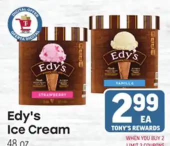 Tony’s Fresh Market Edy's Ice Ceam offer