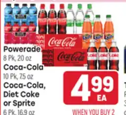 Tony’s Fresh Market Powerade 8 Pk, 20 oz Coca-Cola 10 Pk, 7.5 oz Coca-Cola, Diet Coke or Sprite 6 Pk, 16.9 oz offer