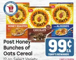 Tony’s Fresh Market Post Honey Bunches of Oats Cereal offer