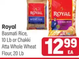 Tony’s Fresh Market Royal Basmati Rice, 10 Lb or Chakki Atta Whole Wheat Flour, 20Lb offer