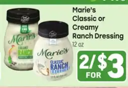 Tony’s Fresh Market Marie's Classic or Creamy Ranch Dressing offer