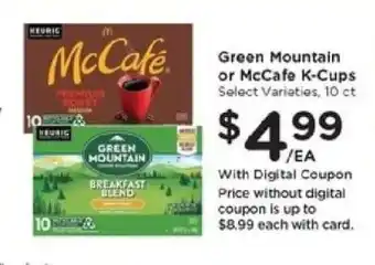 Kroger Green Mountain or McCafé K-Cups offer