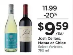Kroger Josh Cellars, Matua or Chloe offer