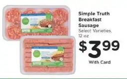 Kroger Simple Truth Breakfast Sausage offer