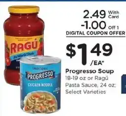 Kroger Progresso Soup or Ragu Pasta Sauce offer
