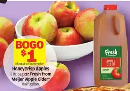 Meijer Honeycrisp Apples or Fresh from Meijer Apple Cider offer