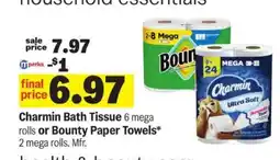 Meijer Charmin Bath Tissue or Bounty Paper Towels offer