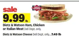 Meijer Dietz & Watson Ham, Chicken or Italian Meat offer