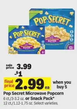Meijer Pop Secret Microwave Popcorn offer