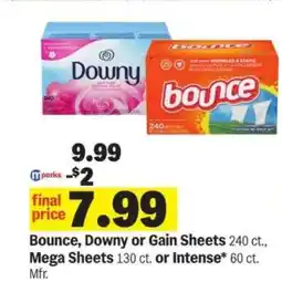 Meijer Bounce, Downy or Gain Sheets offer