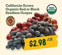 Sprouts Farmers Market Organic Red or Black Seedless Grapes offer