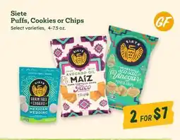 Sprouts Farmers Market Siete Puffs, Cookies or Chips offer