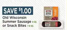 Heinen's Old Wisconsin Summer Sausage 8 OZ. or Snack Bites 7-8 OZ offer