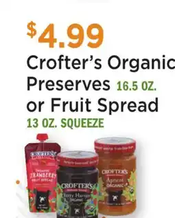 Heinen's Crofter's Organic Preserves 16.5 OZ. or Fruit Spread 13 OZ. SQUEEZE offer