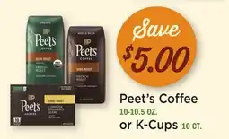 Heinen's Peet's Coffee 10-10.5 OZ. or K-Cups 10 CT offer