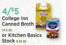 Heinen's College Inn Canned Broth 14.5 OZ. or Kitchen Basics Stock 8.25 OZ offer