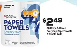 Grocery Outlet GO Home & Haven Everyday Paper Towels, 2 Double Rolls offer