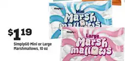 Grocery Outlet SimplyGO Mini or Large Marshmallows, 10 oz offer