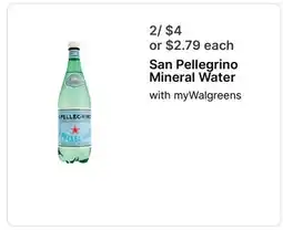 Walgreens San Pellegrino Mineral Water offer