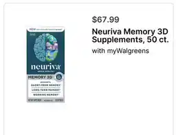Walgreens Neuriva Memory 3D Supplements, 50 ct offer