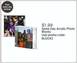 Walgreens Same Acrylic Photo Blocks offer