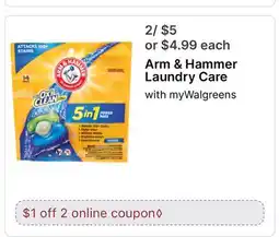 Walgreens Arm & Hammer Laundry Care offer