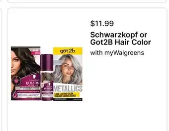 Walgreens Schwarzkopf or Got2B Hair Color offer