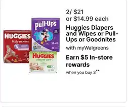 Walgreens Huggies Diapers and Wipes or Pull-Ups or Goodnites offer