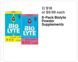 Walgreens 6 - Pack Biolyte Powder Supplements offer