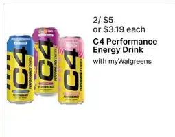 Walgreens C4 Performance Energy Drink offer