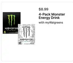 Walgreens 4-Pack Monster Energy Drink offer