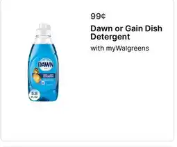 Walgreens Dawn or Gain Dish Detergent offer