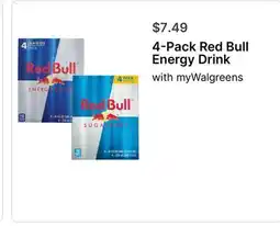 Walgreens 4-Pack Red Bull Energy Drink offer