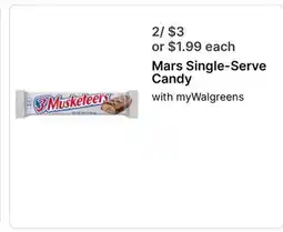 Walgreens Mars Single-Serve Candy offer