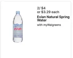 Walgreens Evian Natural Spring Water offer