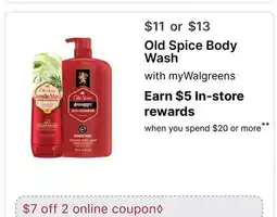 Walgreens Old Spice Body Wash offer