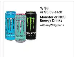 Walgreens Monster or NOS Energy Drinks offer