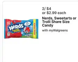 Walgreens Nerds, Sweetarts or Trolli Share Size Candy offer