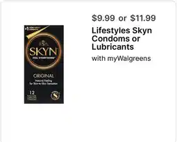 Walgreens Lifestyles Skyn Condoms or Lubricants offer