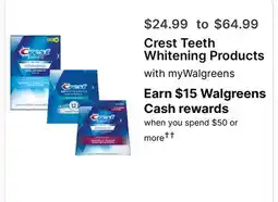 Walgreens Crest Teeth Whitening Products offer