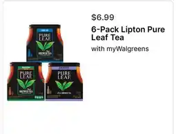 Walgreens 6-Pack Lipton Pure Leaf Tea offer