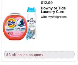 Walgreens Downy or Tide Laundry Care offer