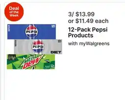 Walgreens 12-Pack Pepsi Products offer