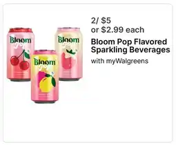 Walgreens Bloom Pop Flavored Sparkling Beverages offer