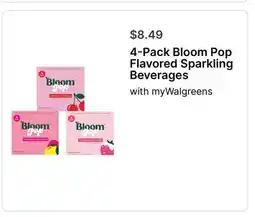 Walgreens 4-Pack Bloom Pop Flavored Sparkling Beverages offer