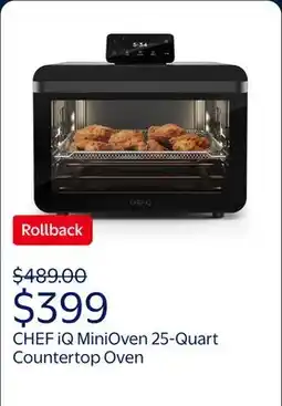 Walmart CHEF iQ MiniOven 25-Quart Countertop Oven with Touchscreen Controls - Black offer
