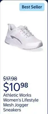 Walmart Athletic Works Women's Lifestyle Mesh Jogger Sneakers, Wide Width Available offer