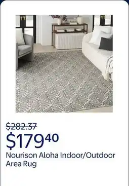 Walmart Nourison Aloha Indoor/Outdoor Charcoal 9' x 12' Area Rug, (9x12) offer